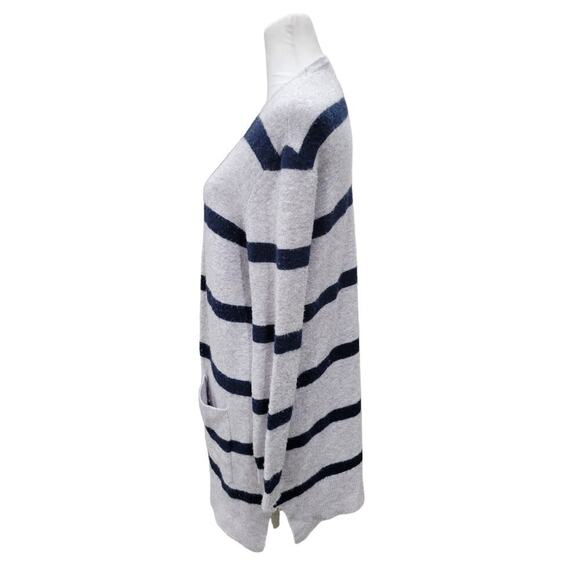 Madewell Kent Long Line Striped Wool Alpaca Blend Cardigan Grey Blue Size XS - Picture 4 of 10